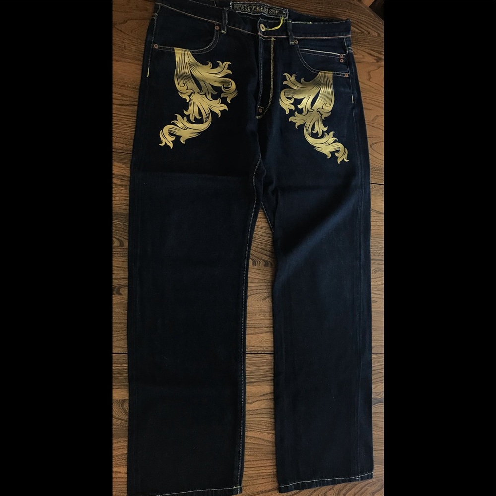 TYO The Year Of…Four Vines indigo Selvedge Denim Jeans 
Size 34/34